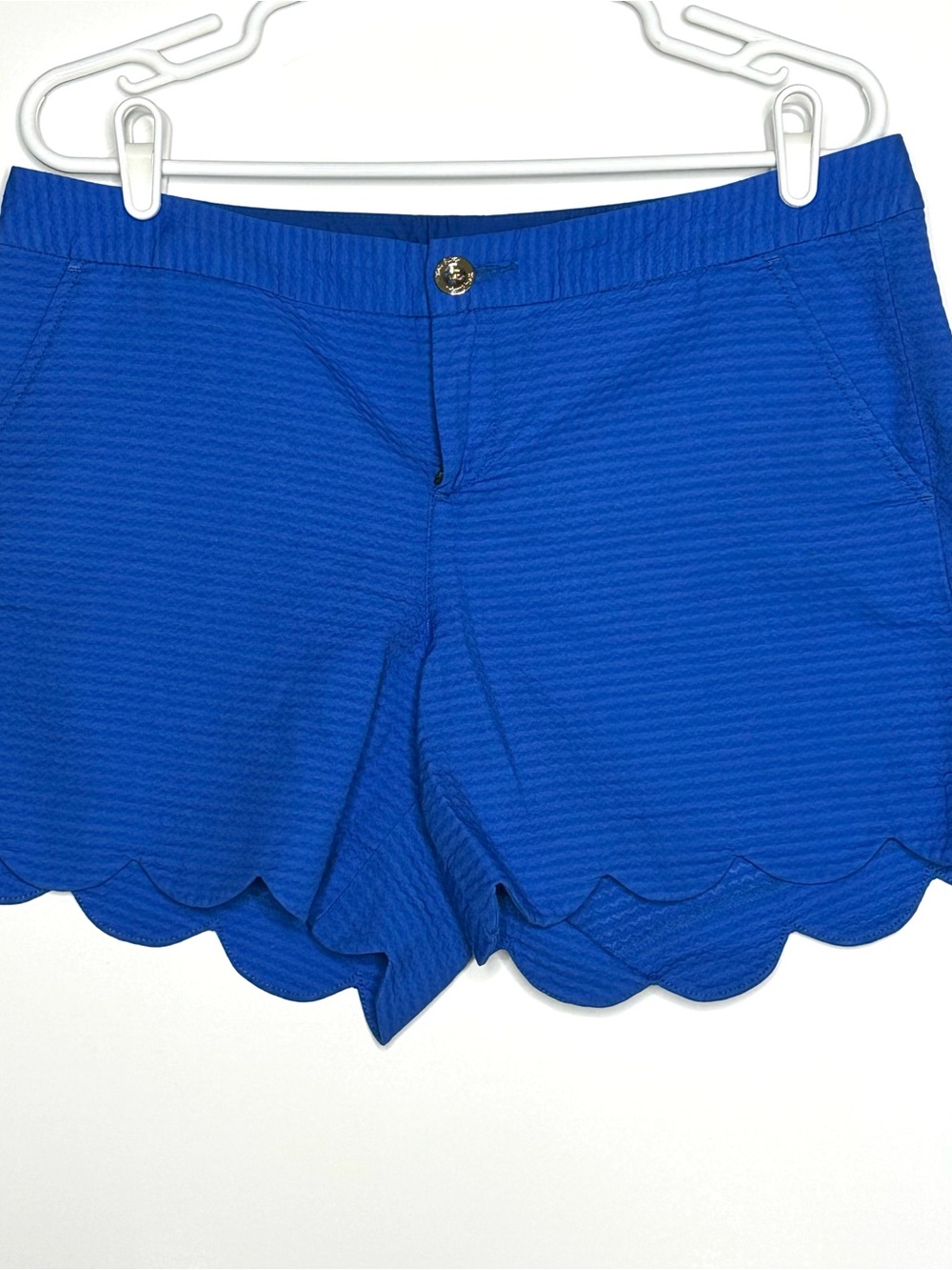 Lilly Pulitzer Buttercup Scallop Hem Shorts - Cobalt Blue Sz 10